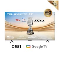 TELEVISOR TCL 4K QLED ULTRA HD 75" SMART TV 75C651